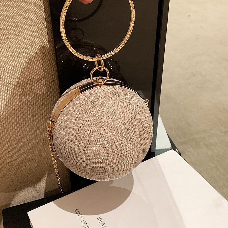 Women's bag temperament goddess dinner bag fashionable diamond-inlaid metal hand-held chain one-shoulder crossbody bag