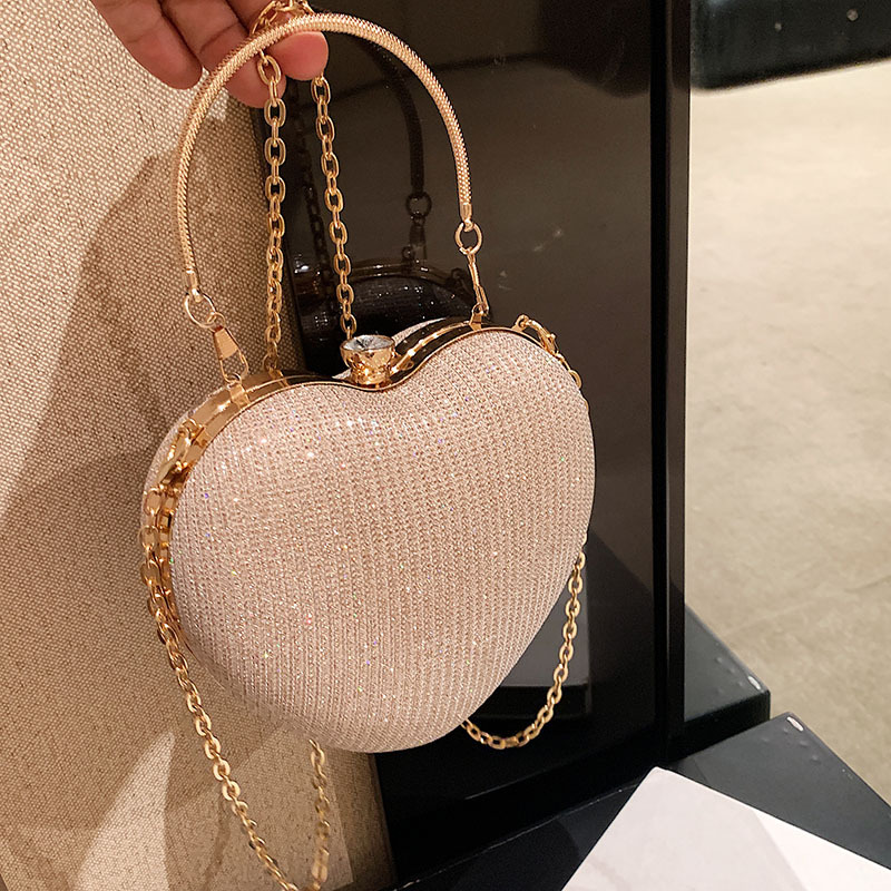 High-end mini bag for women's spring and summer fashion chain crossbody bag handheld peach bag